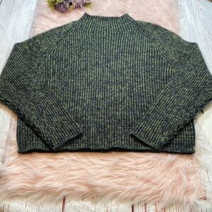 NWT Lululemon Cotton Cashmere Blend Mock Neck Sweater Heather Green sz 20